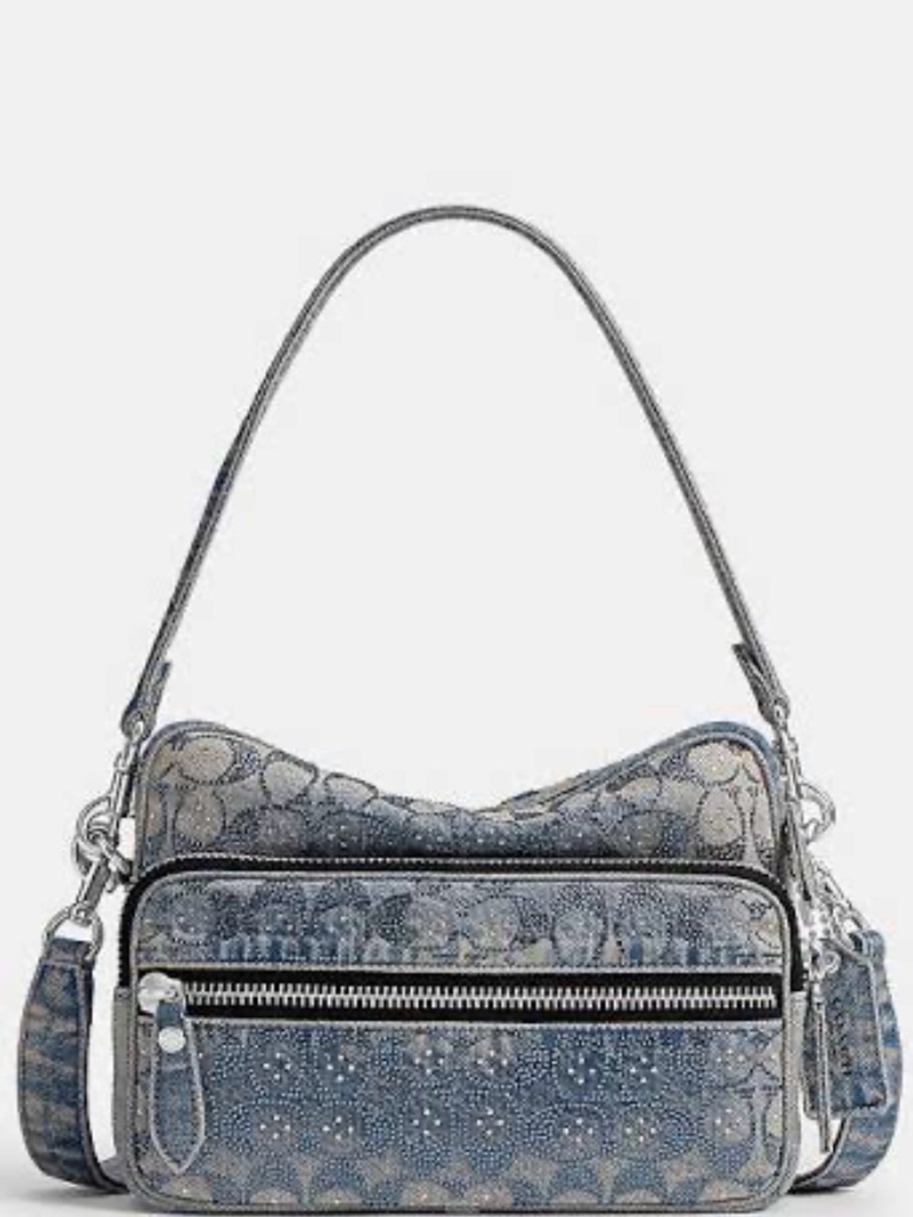 Coach Crystal Denim Dakota Blue Signature C Shoulder Bag
